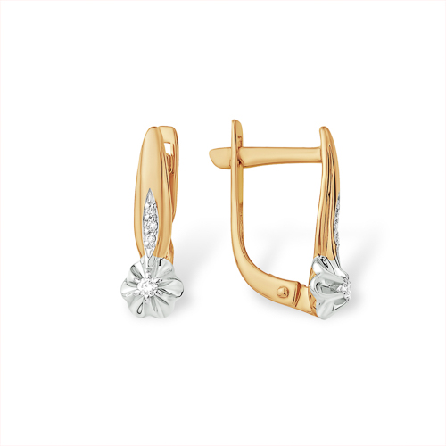 Серьги из золота с бриллиантом