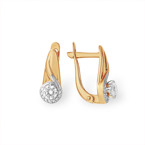 Серьги из золота с фианитом swarovski