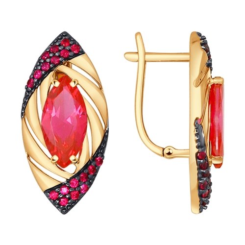 Серьги из золота 724419 от KRASNOE, металл Золото, вставка 