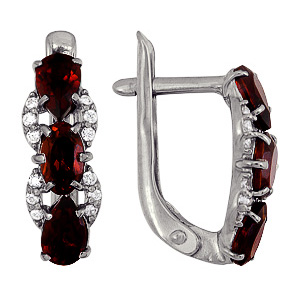 Серьги из серебра с корундом 3987013107л-10 от KRASNOE, металл Серебро, вставка Корунд Натур.