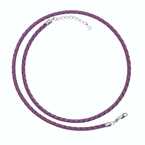 Шнурок из серебра с шнур кожаныйом