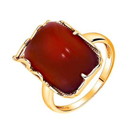 Кольцо из серебра с агатом из коллекции Уральские самоцветы