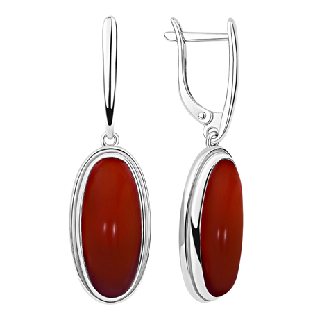 Серьги из серебра с агатами