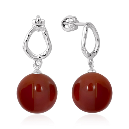 Пусеты из серебра с агатами из коллекции Шанель