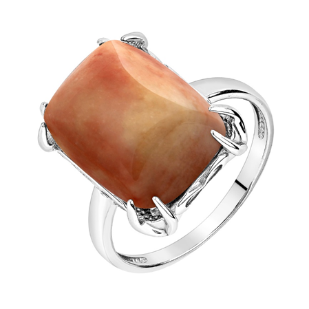 Кольцо из серебра с яшмой из коллекции Уральские самоцветы