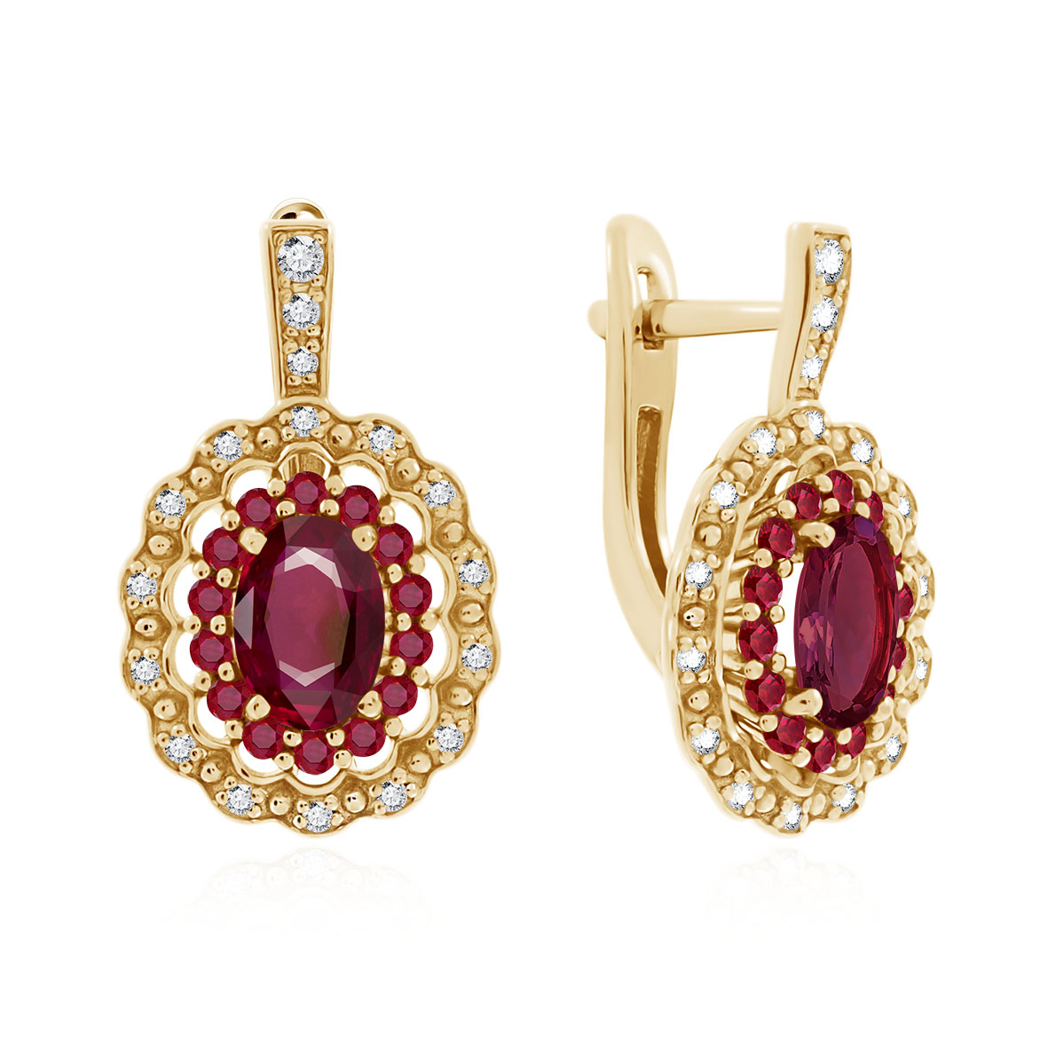 Серьги из серебра с рубинами, рубинами и топазами (Арт. 2320А31805).jpg