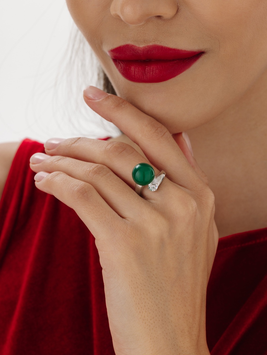 Кольцо из серебра с агатом и фианитом (Арт. 1340391396-60)-2.jpg