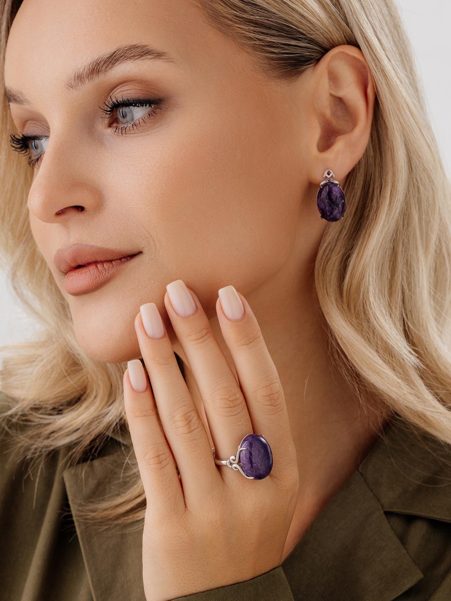 Серьги из серебра с чароитами (Арт. 2340460112)-7.jpg