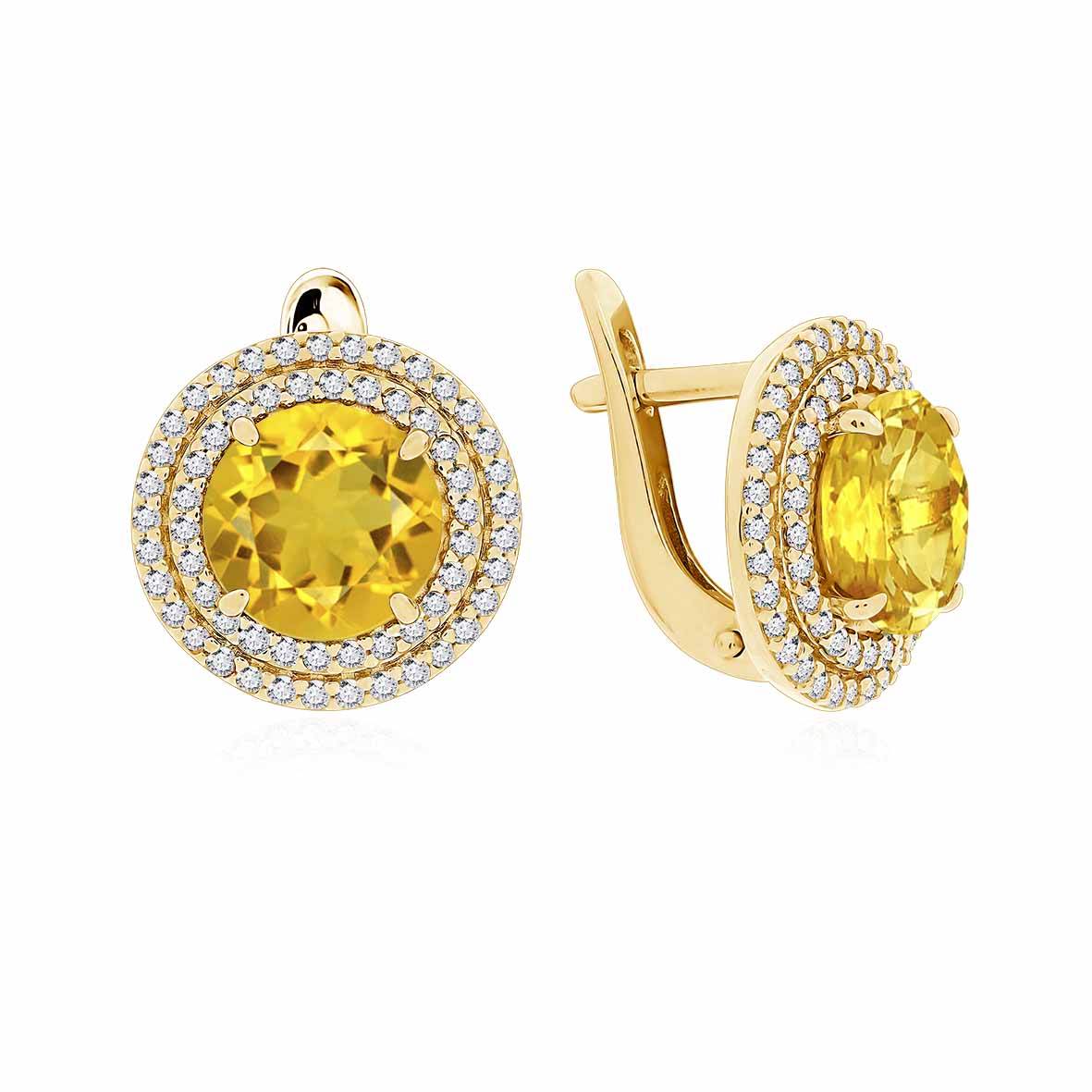 Серьги из серебра с цитринами и фианитами (Арт. 2320851561л).jpg