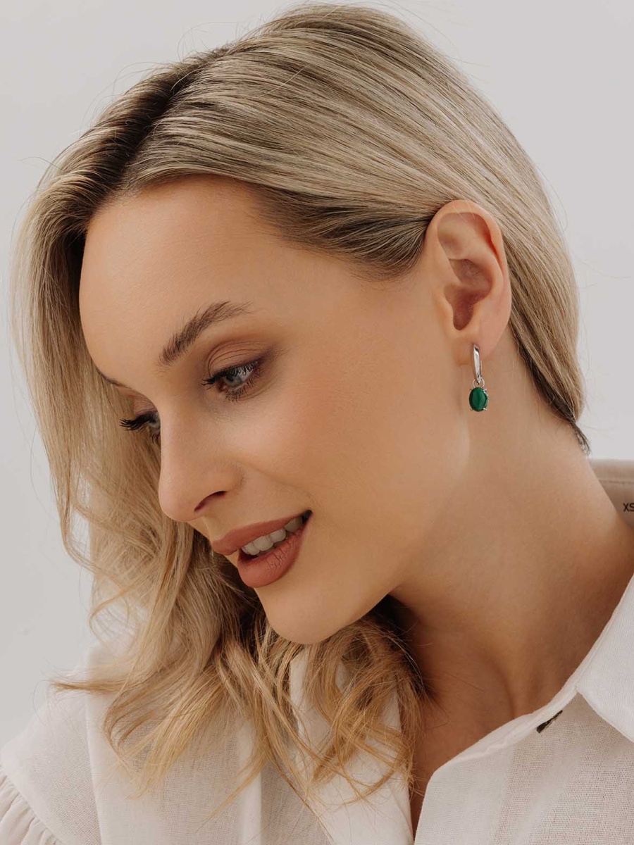 Серьги из серебра с малахитами (Арт. 2340380901)-2.jpg