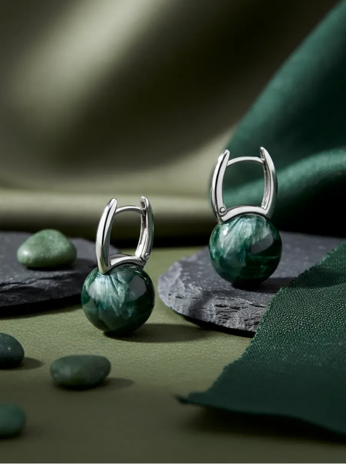 Серьги из серебра с серафинитом (Арт. 2340924318)-2.png