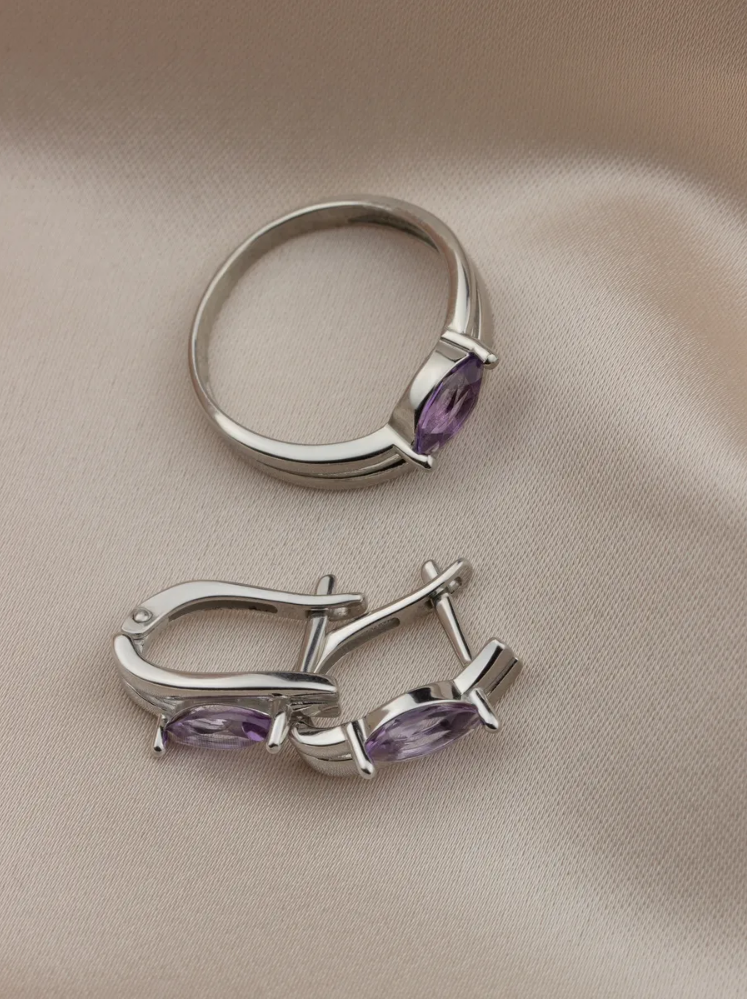 Серьги из серебра с аметистом (Арт. 2340065501)-1.png