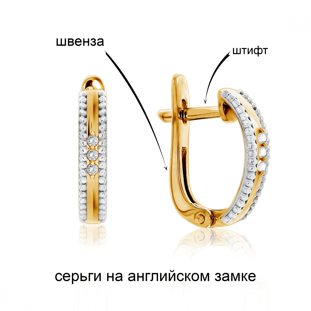 Серьги на английском замке