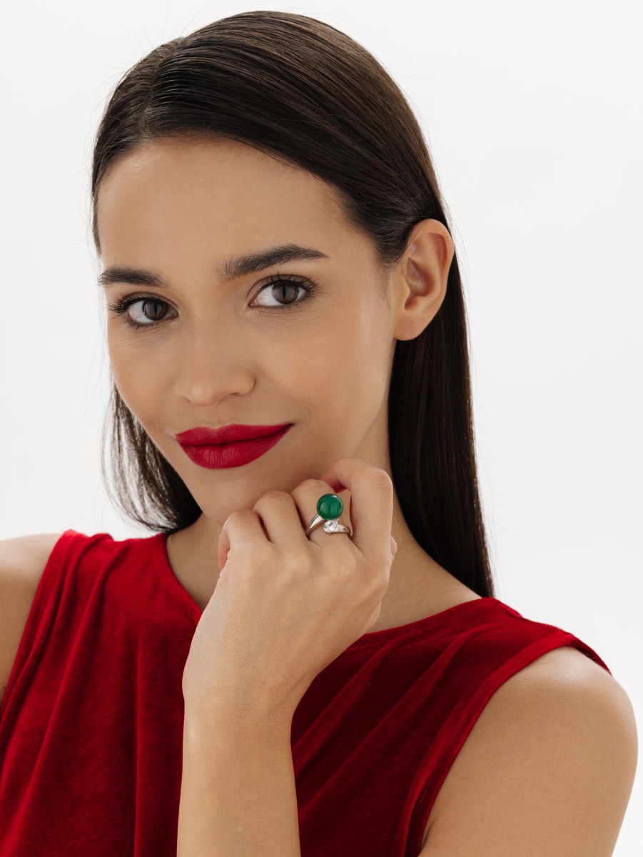 Кольцо из серебра с агатом и фианитом (Арт. 1340391396-60)-1.jpg