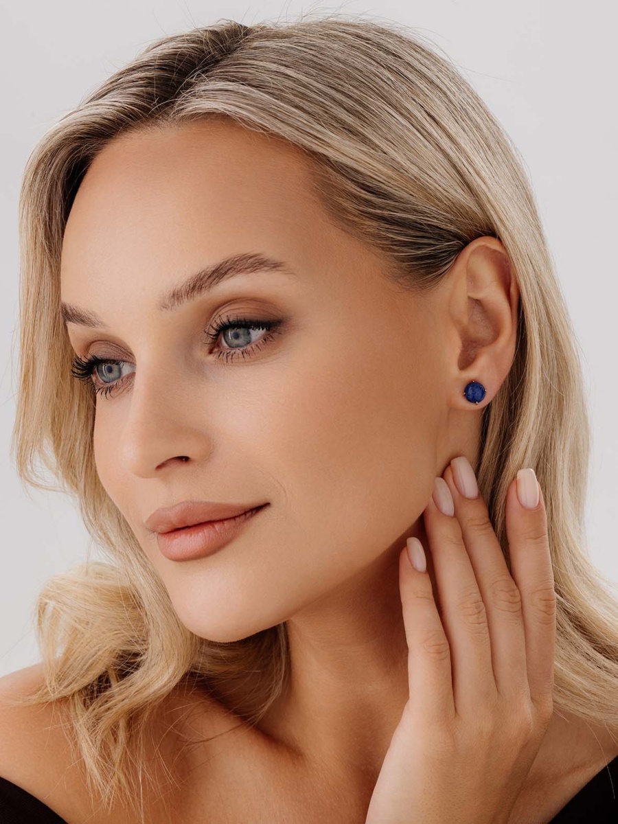 Пусеты из серебра с лазуритами (Арт. П340472680)-2.jpg