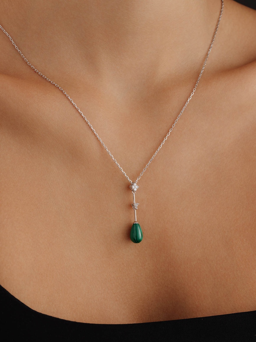 Колье из серебра с малахитом и фианитами (Арт. 8340380737-55)-1.jpg