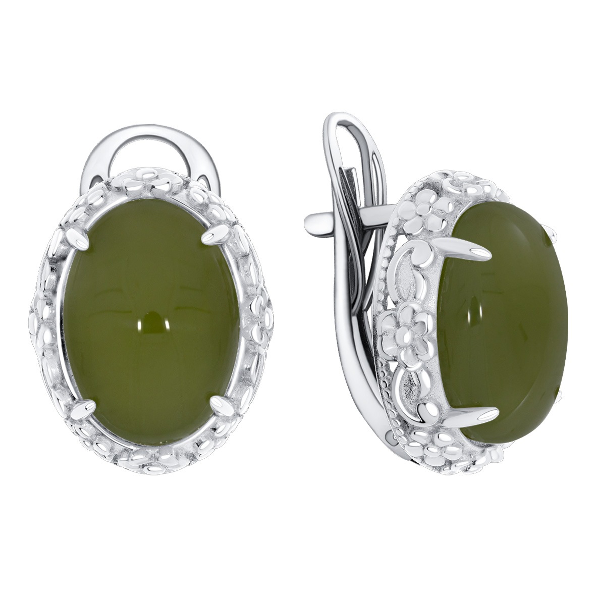 Серьги из серебра с нефритами (Арт. 2340355716).jpg