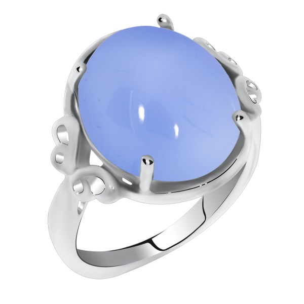 Кольцо из серебра с халцедонами со скидкой