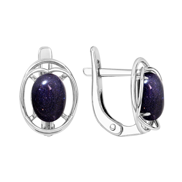 Серьги из серебра с авантюрином