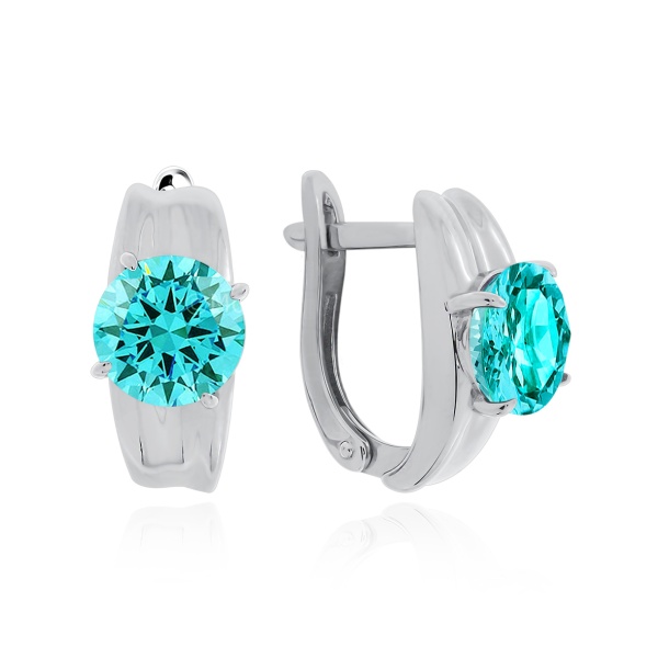 Серьги из серебра с ситаллом