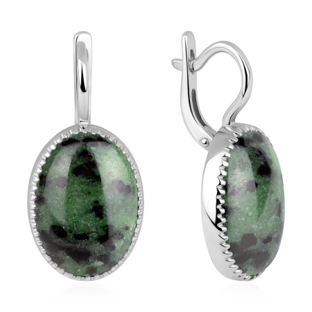 серьги из серебра с цоизитом