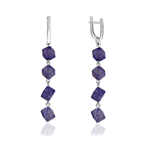 Серьги из серебра с агатом