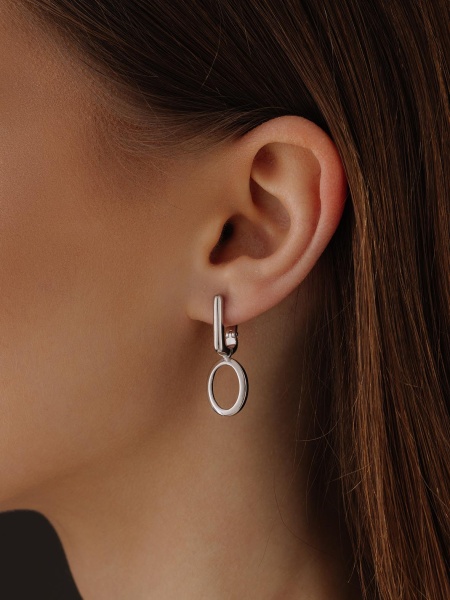 Серьги из серебра без вставок 2340405306 от KRASNOE, металл Серебро, вставка Без вставок