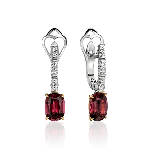 Серьги из золота с турмалинами и бриллиантами charming