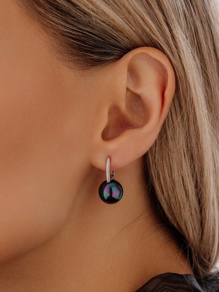 Серьги из серебра с жемчугом 2340244318-80 от KRASNOE, металл Серебро, вставка Жемчуг Имитация