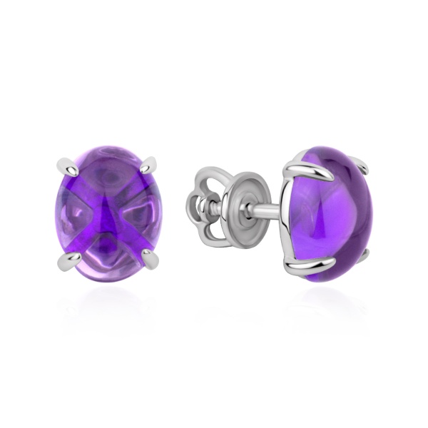 Серьги из серебра с аметистом