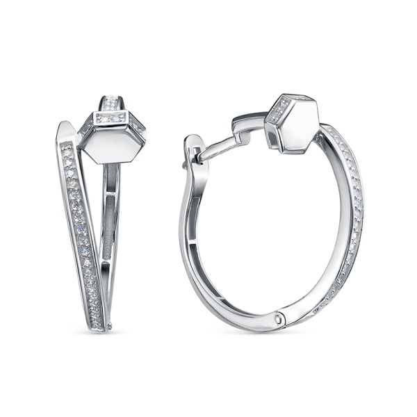 Серьги из серебра с1205605 от KRASNOE, металл Серебро, вставка Фианит