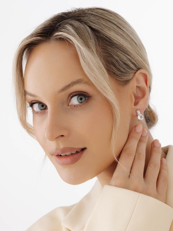 Серьги из серебра с хрусталём