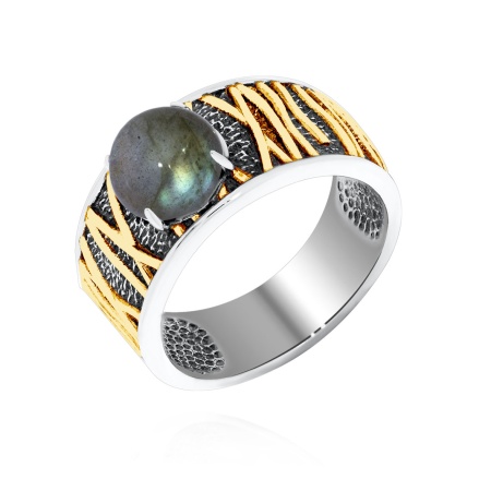 Купить кольцо из серебра с лабрадоритом в интернет-магазине KRASNOE