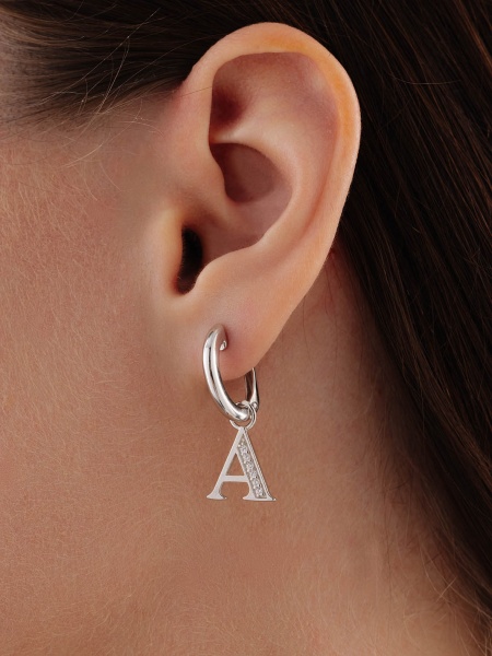 Серьги из серебра с фианитами