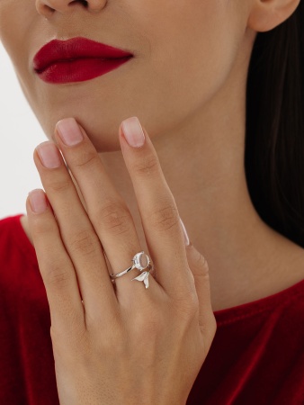 Купить кольцо из серебра с горным хрусталем в интернет-магазине KRASNOE