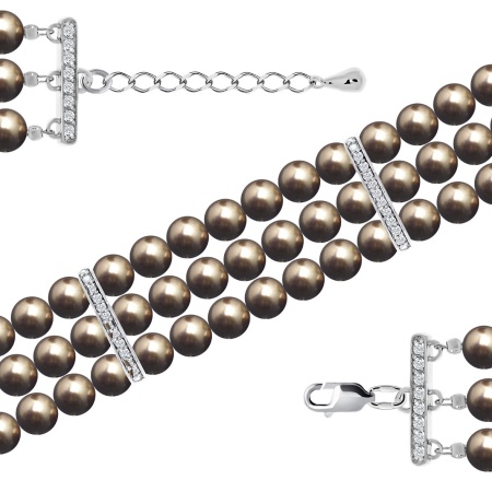 Купить браслет из серебра с жемчугом