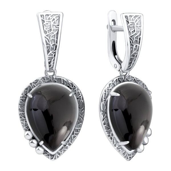 Серьги из серебра с агатом