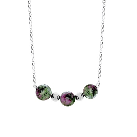 Колье из серебра с цоизитами