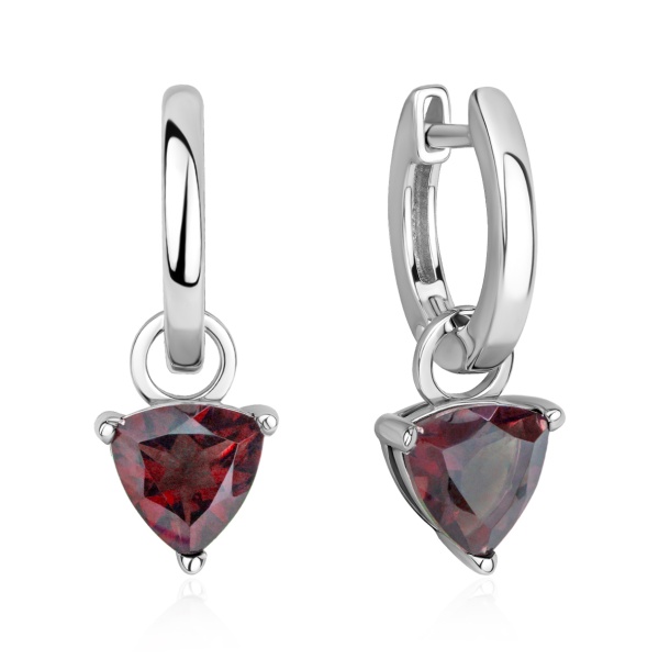 Серьги из серебра с гранатом