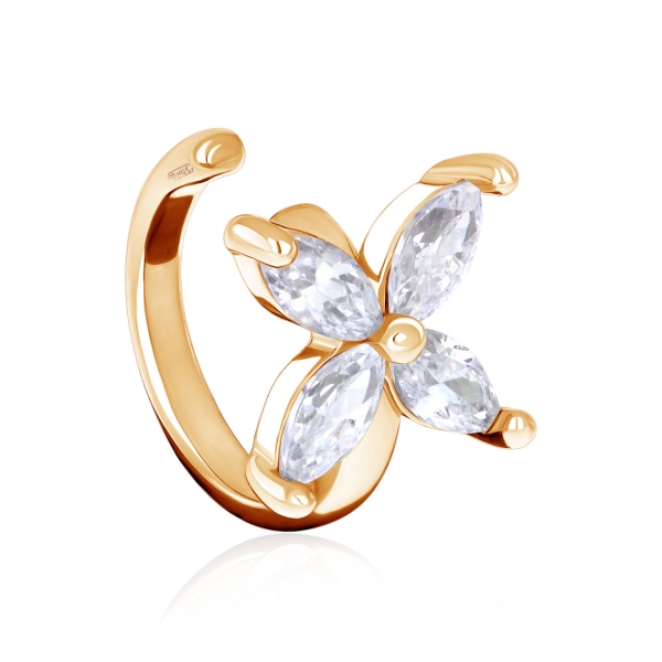 Серьги из серебра с фианитом