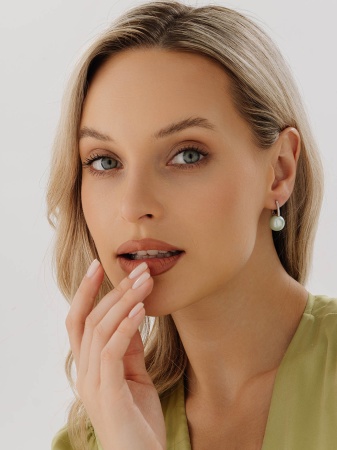 Серьги из серебра с жемчугом 2340244318-68 от KRASNOE, металл Серебро, вставка Жемчуг Имитация