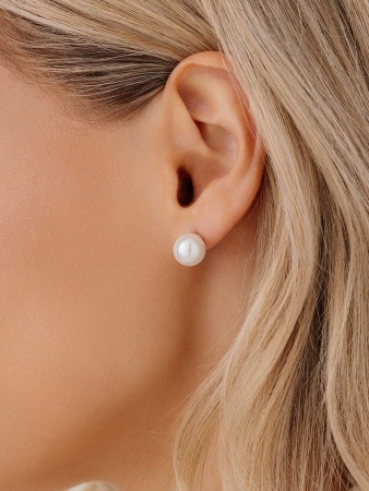 Пусеты из серебра с жемчугом