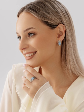 Серьги из серебра с виоланами