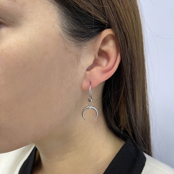 Серьги из серебра с фианитами 2340204782л от KRASNOE, металл Серебро, вставка Фианит