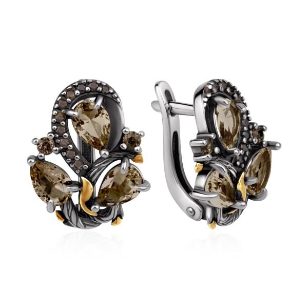 Серьги из серебра с ситаллом