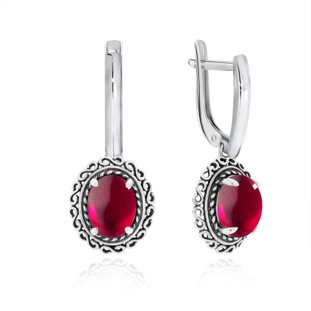 Серьги из серебра с агатом