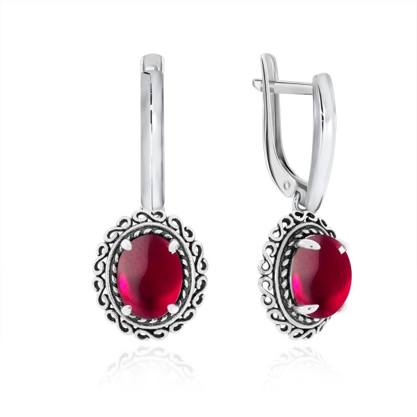 Серьги из серебра с агатом