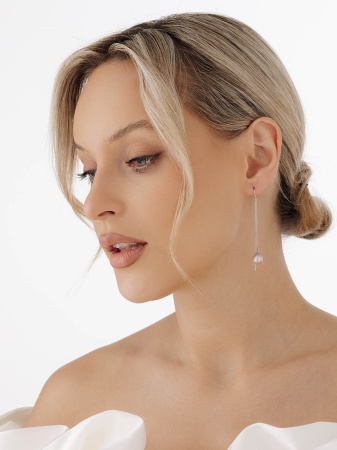 Серьги из серебра с жемчугами