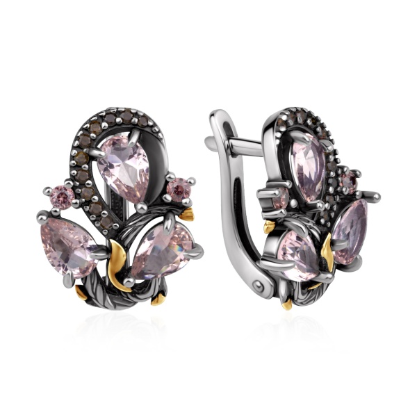 Серьги из серебра с ситаллом