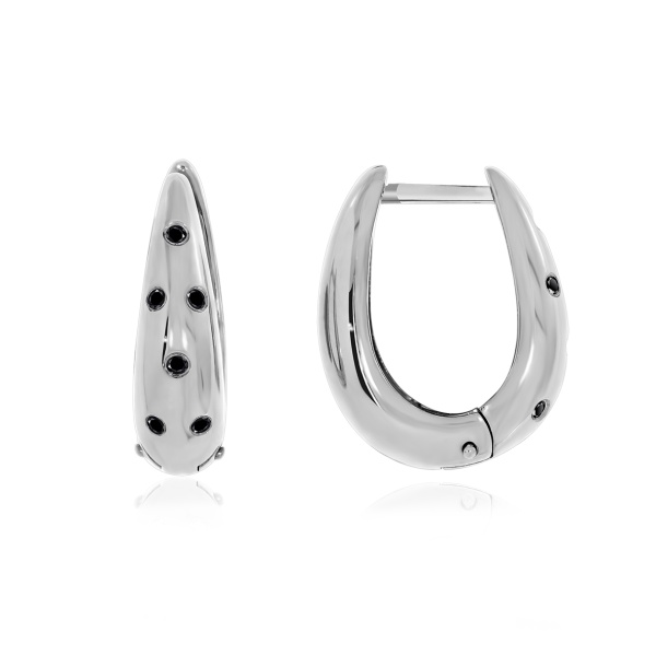 Серьги из серебра с фианитом со скидкой